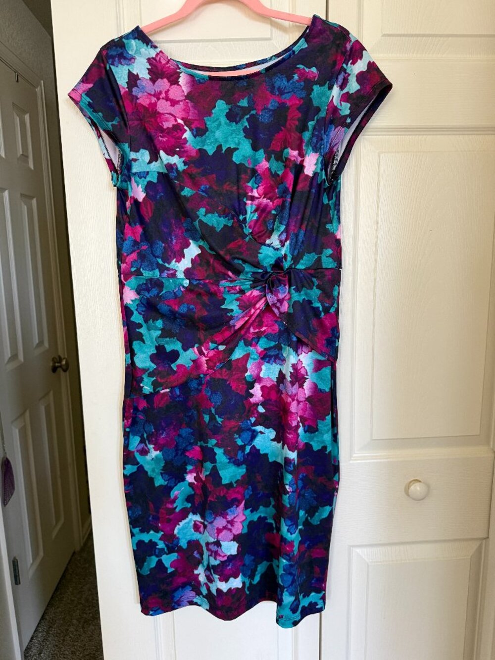Floral faux wrap dress